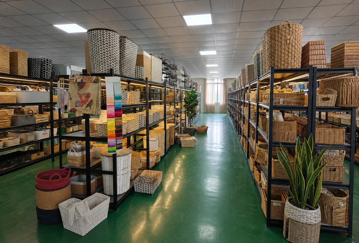 Sample room for JINZHAO CRAFT woven storage factory